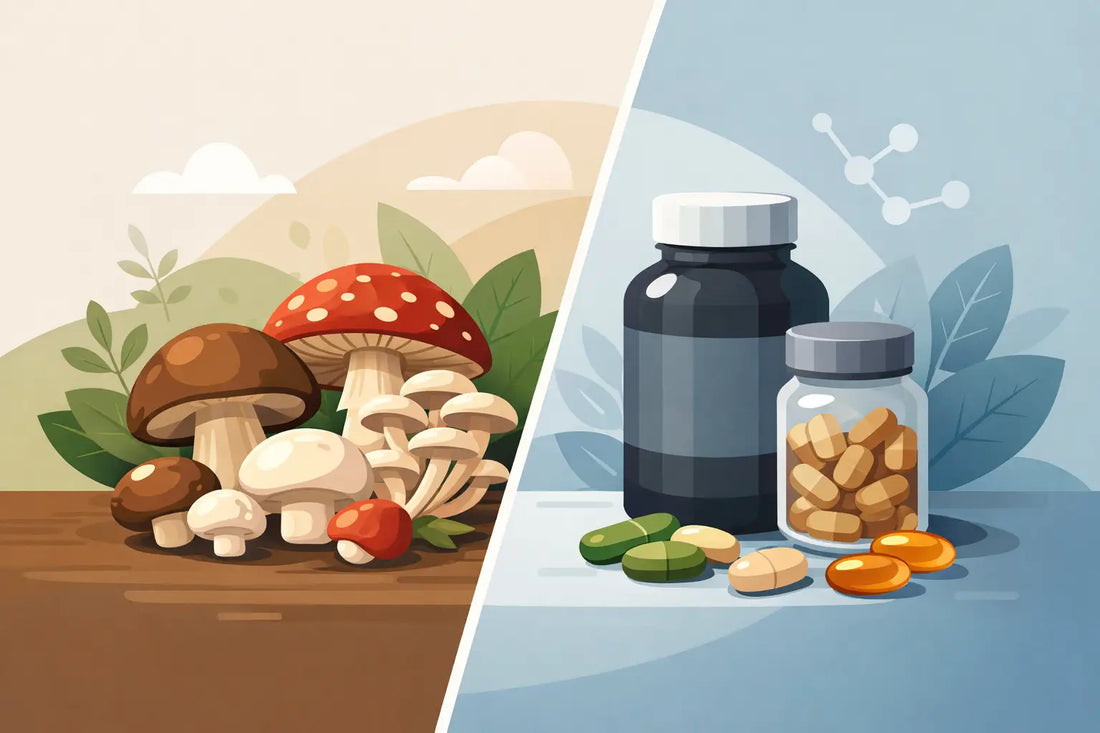 Fresh Mushrooms vs Supplements